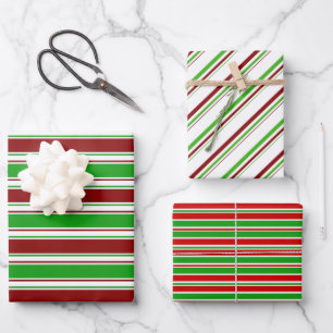 Feuille De Papier Cadeau Vert, blanc, rouge Motif de style Noël
