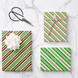 Feuille De Papier Cadeau Vert, Blanc, Rouge Style de Noël Motif