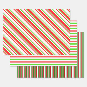 Feuille De Papier Cadeau Vert, blanc, rouge style Noël Motif