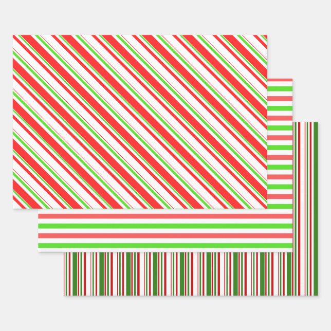 Feuille De Papier Cadeau Vert, blanc, rouge style Noël Motif (Lot)