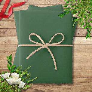 Feuille De Papier Cadeau Vert Chasseur Uni Classique Élégant