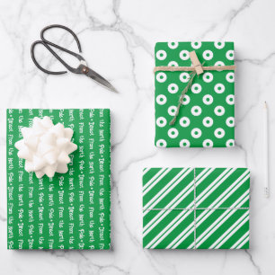 Feuille De Papier Cadeau Vert clair et blanc Noël coordonné