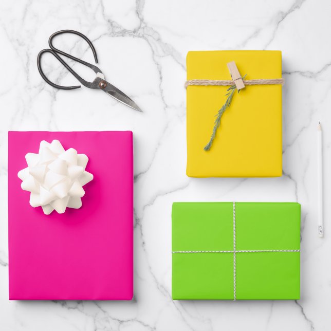 Feuille De Papier Cadeau Vert rose uni (Recto)