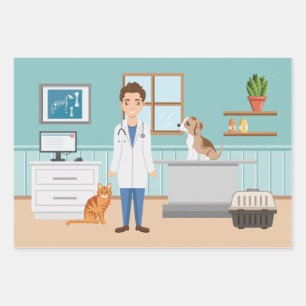 Feuille De Papier Cadeau Vétérinaire Homme Vétérinaire Animal Docteur Anima