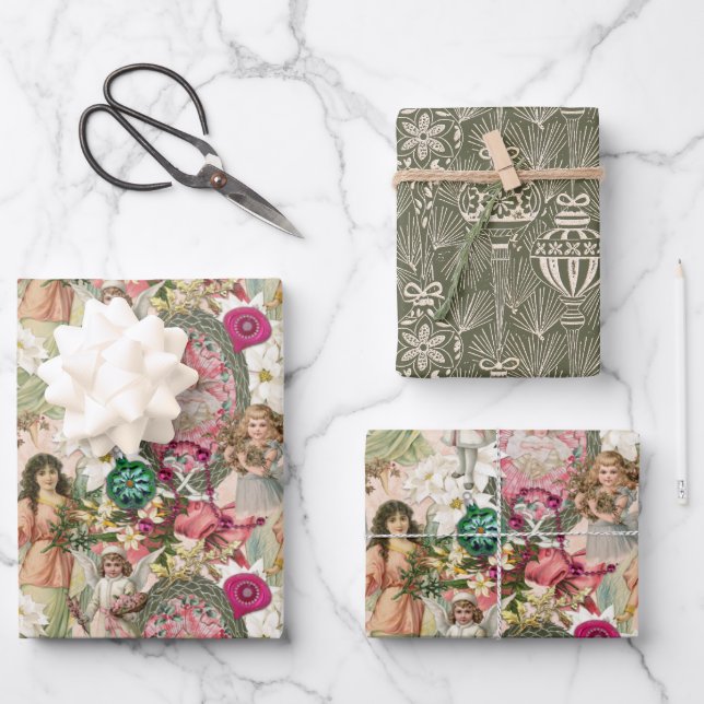 Feuille De Papier Cadeau Victorian Christmas Sparkle (Recto)