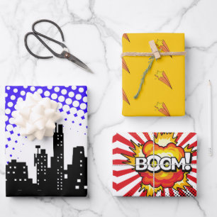 Feuille De Papier Cadeau Vidéo de la partie Enfants Superhero