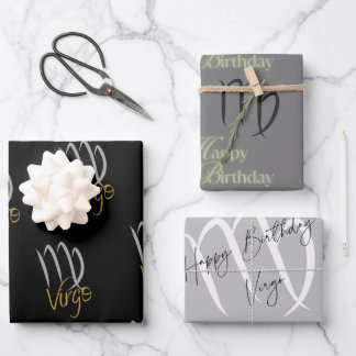 Feuille De Papier Cadeau Vierge Anniversaire gris/noir