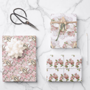 Feuille De Papier Cadeau Vierge Catholique Marie Roses Roses Roses Roses Ro