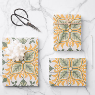 Feuille De Papier Cadeau Vignes florales Vintages décoratives