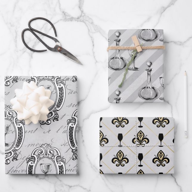 Feuille De Papier Cadeau Vin de Paris (Recto)