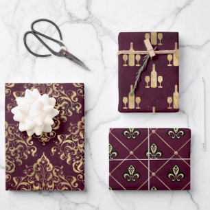 Feuille De Papier Cadeau Vin Rouge