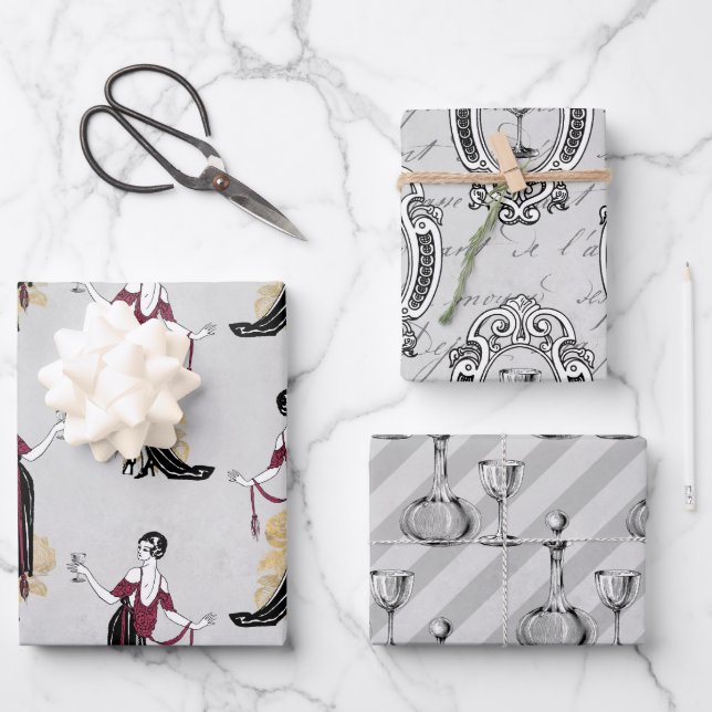 Feuille De Papier Cadeau Vin Rouge (Recto)