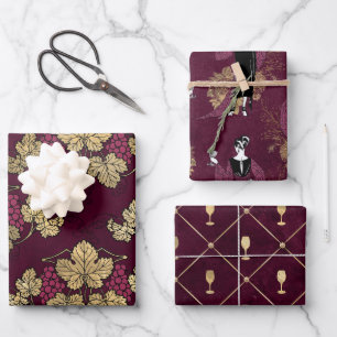 Feuille De Papier Cadeau Vin Rouge vin rouge français