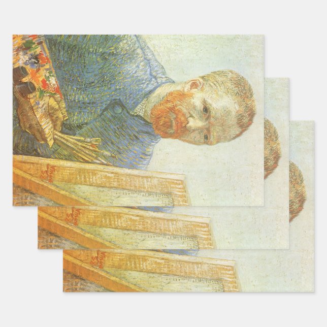 Feuille De Papier Cadeau Vincent van Gogh - Autoportrait devant un chevalet (Lot)