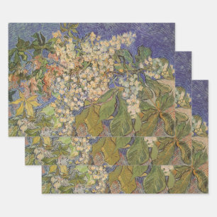 Feuille De Papier Cadeau Vincent van Gogh - Branches de marronnier en fleur