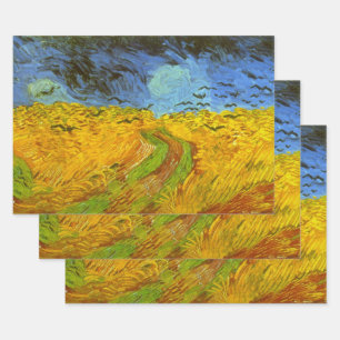 Feuille De Papier Cadeau Vincent van Gogh Champ de blé avec corbeaux