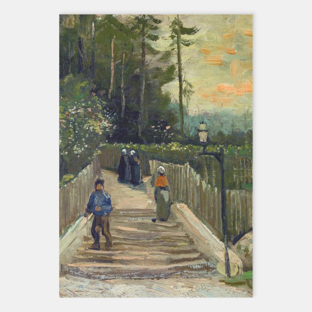 Feuille De Papier Cadeau Vincent van Gogh - Chemin en pente à Montmartre (Créateur téléchargé)