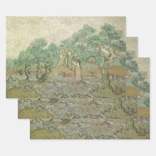 Feuille De Papier Cadeau Vincent van Gogh - cueillette d'olives