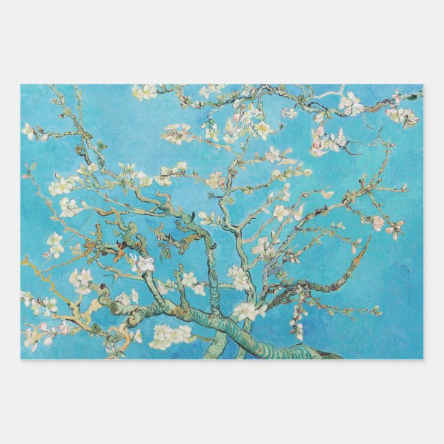 Feuille De Papier Cadeau Vincent van Gogh - Floraison des amandiers (Devant)
