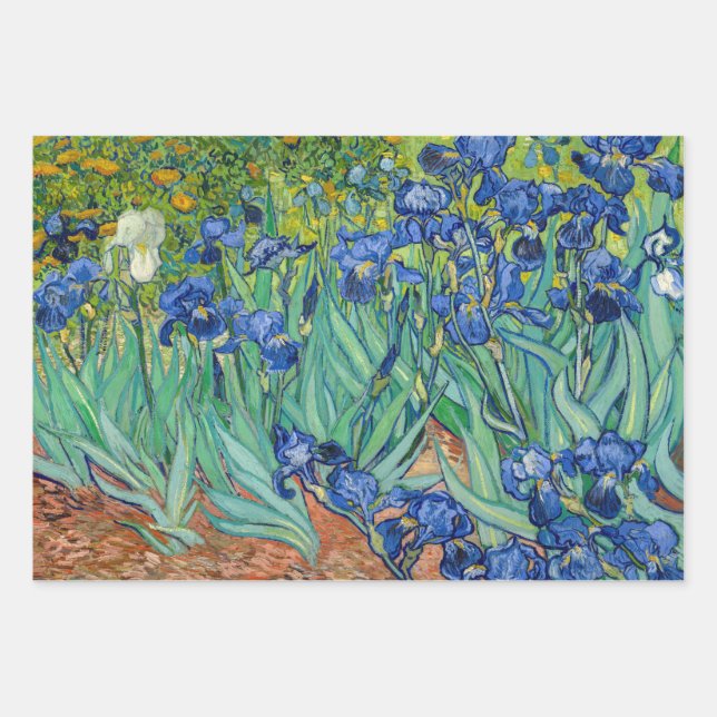 Feuille De Papier Cadeau Vincent Van Gogh - Irises (Devant)
