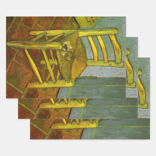 Feuille De Papier Cadeau Vincent van Gogh - La chaise de Vincent avec sa pi (Lot)