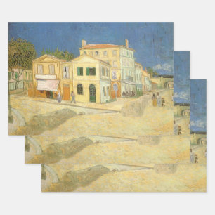 Feuille De Papier Cadeau Vincent van Gogh - La Maison Jaune (La Rue)