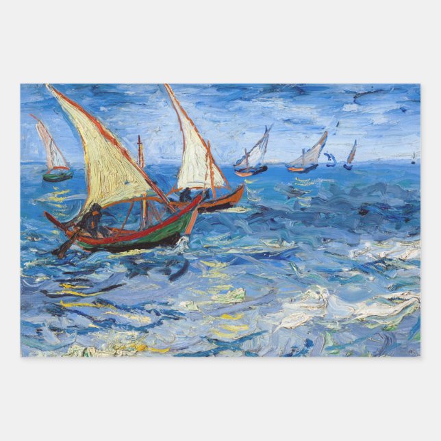 Feuille De Papier Cadeau Vincent van Gogh - La mer aux Saintes-Maries (Devant)