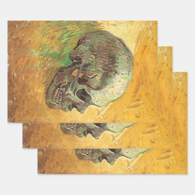 Feuille De Papier Cadeau Vincent van Gogh - La vie morte avec le crâne (Lot)