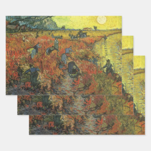 Feuille De Papier Cadeau Vincent van Gogh - La Vigne rouge