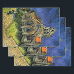 Feuille De Papier Cadeau Vincent van Gogh - L'église d'Auvers<br><div class="desc">L'église d'Auvers (1890) de Vincent van Gogh est un Post impressionnisme vintage de peinture religieuse architecturale. Une femme se promenant le long d'un chemin vers la chapelle du village avec de beaux vitraux. Une scène architecturale de la vie quotidienne. À propos de l'artiste : Vincent Willem van Gogh (1853-1890) était...</div>