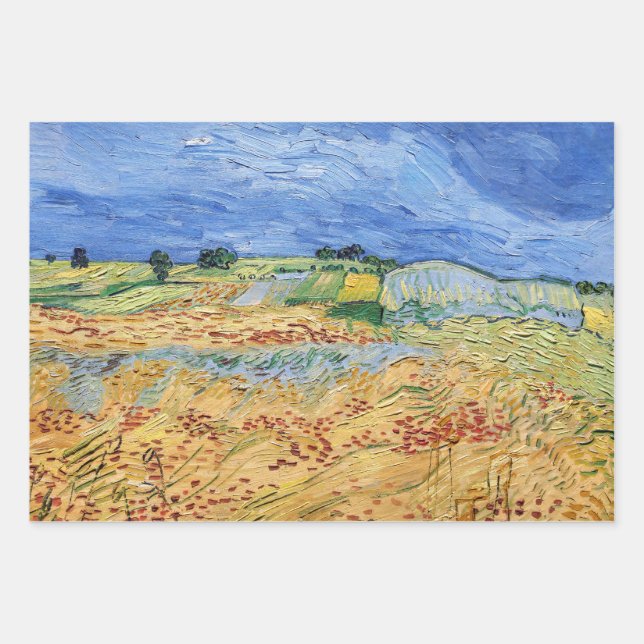 Feuille De Papier Cadeau Vincent van Gogh - Les champs / Plaine à Auvers (Devant)