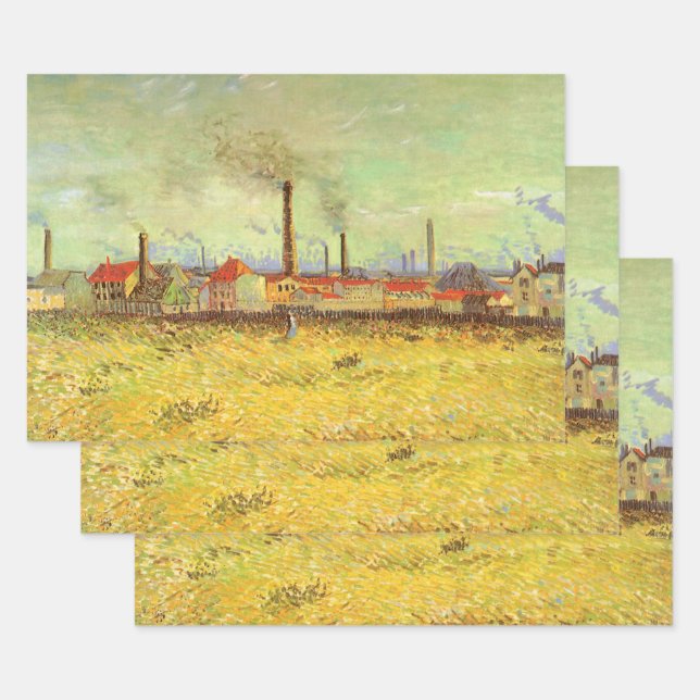 Feuille De Papier Cadeau Vincent van Gogh - Les usines d'Asnières (Lot)