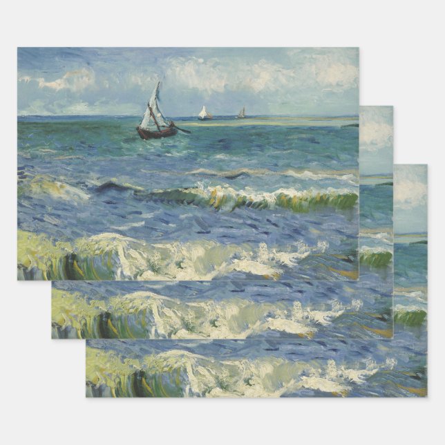 Feuille De Papier Cadeau Vincent van Gogh - Marine près de Saintes Maries (Lot)