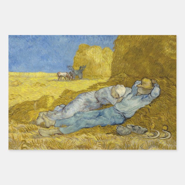 Feuille De Papier Cadeau Vincent Van Gogh - Mion, Repos / Travail / Siesta (Devant)