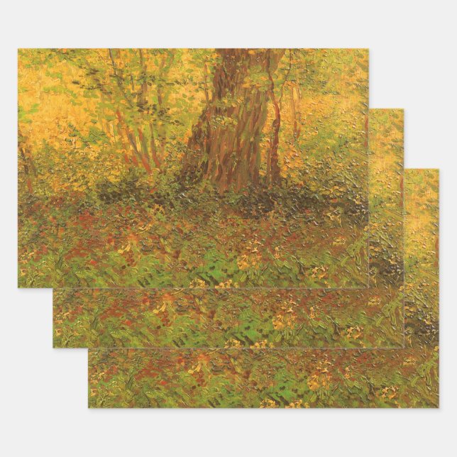 Feuille De Papier Cadeau Vincent van Gogh - Sous-bois (Lot)