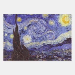 Feuille De Papier Cadeau Vincent Van Gogh Starry Nuit Vintage Art