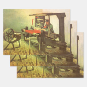 Feuille De Papier Cadeau Vincent van Gogh Tisserand regardant à gauche Roue