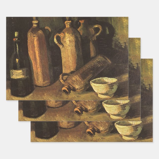 Feuille De Papier Cadeau Vincent van Gogh - Vie morte avec 4 bouteilles en  (Lot)