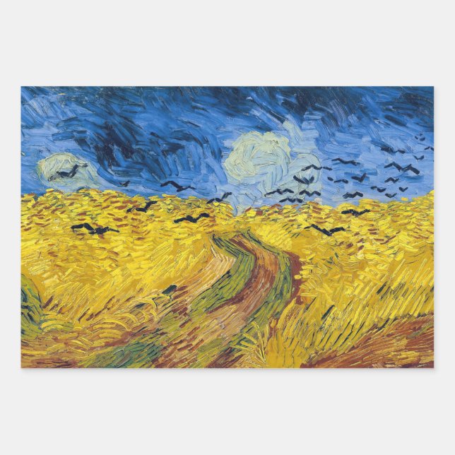 Feuille De Papier Cadeau Vincent van Gogh - Wheatfield with Crows (Devant)