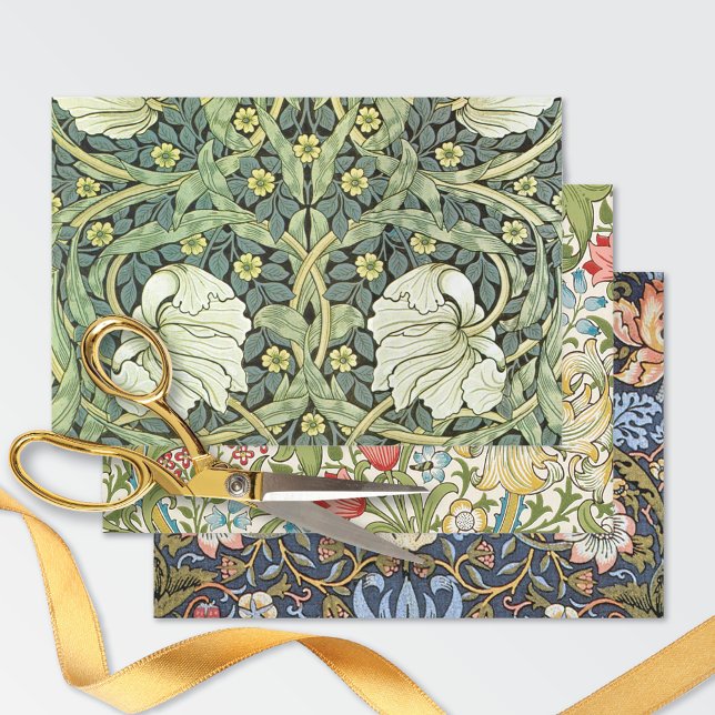 Feuille De Papier Cadeau Vins, Oiseaux, Pimpernel William Morris Motifs (Créateur téléchargé)