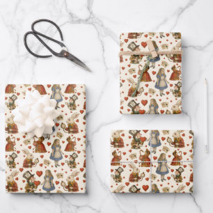 Feuille De Papier Cadeau Vintage Alice au pays des merveilles