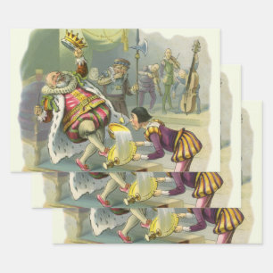 Feuille De Papier Cadeau Vintage Ancienne Comptine Poème Chanson Old King C