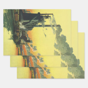 Feuille De Papier Cadeau Vintage Business Factory, Fabrication sur un quai