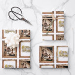 Feuille De Papier Cadeau Vintage Christmas Antique Frame Famille Photo<br><div class="desc">Une belle conception présentant un cadre vintage doré encadrant votre photo de famille ainsi qu'une calligraphie "Joyeux Noël". Un cadeau de Noël idéal et un décor pour la saison des fêtes festives.</div>