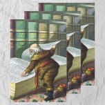 Feuille De Papier Cadeau Vintage Christmas, Père Noël Naughty Nice Liste<br><div class="desc">Illustration vintage Joyeux Noël design avec une page du livre Le Père Noël et ses OEuvres. Publié par McLoughlin Brothers en 1889. L'histoire raconte le travail de Père Noël pour fabriquer des jouets pour tous les bons petits garçons et filles du monde entier. Cette image de l'époque victorienne montre le...</div>