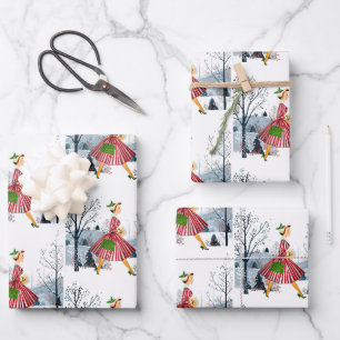 Feuille De Papier Cadeau vintage de Noël 1950