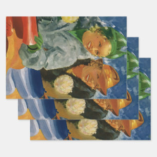 Feuille De Papier Cadeau Vintage Elegant et Stylish Femmes, Meilleurs Amis!