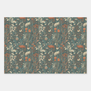 Feuille De Papier Cadeau Vintage, floral, couleurs douces, champ de fleurs