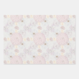 Feuille De Papier Cadeau Vintage floral pâle