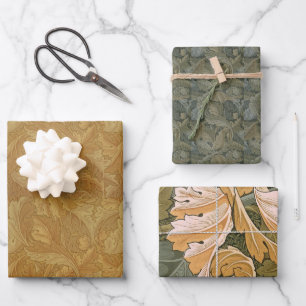 Feuille De Papier Cadeau Vintage Foliage Morris Motif Acanthus Guerre Feuil